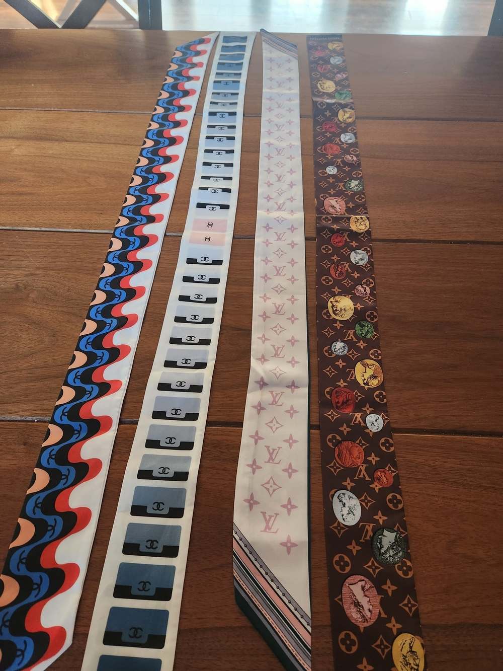 Designer Silk Twilly Scarves Bundle - Multicolor